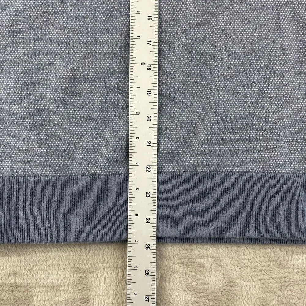 VINCE Birdseye Crewneck Sweater Men Small Blue Wool Cashmere‎ Blend Designer LS